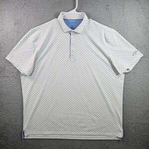 Johnnie-O Polo Shirt Men XXL Short Sleeve Geometric White